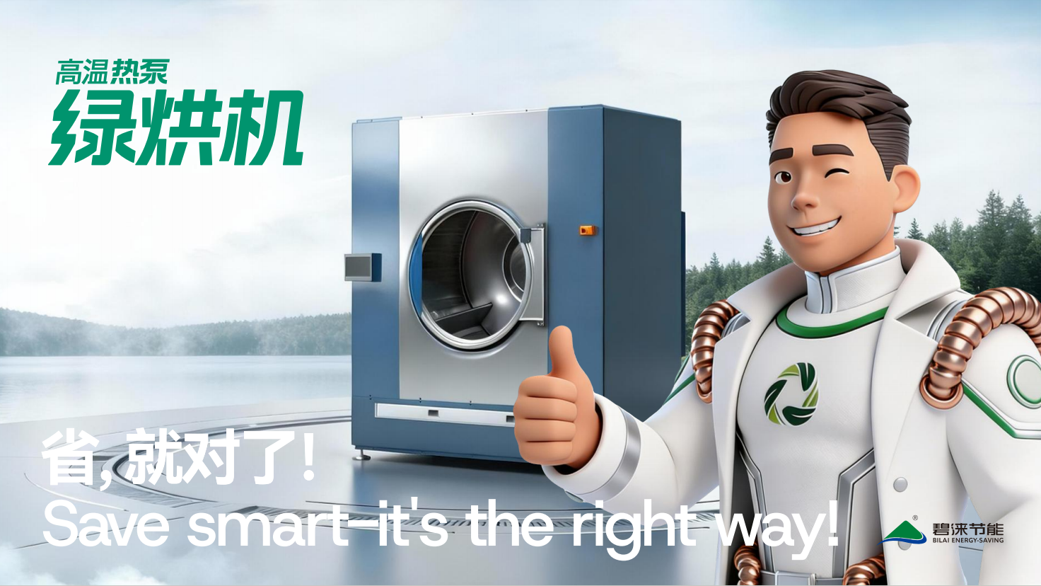 智慧洗涤工厂烘干升级：碧涞热泵烘干机的 “三重智能” 解法