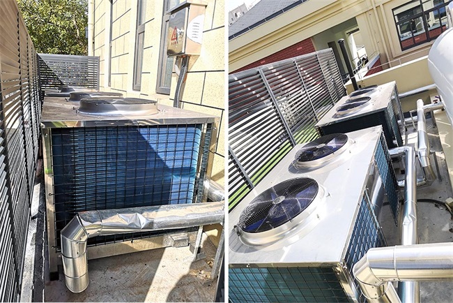 学校热水系统选用直热空气能热泵，多大水量都能满足