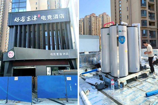 电竞酒店用碧涞闭式承压直热热水机，体验舒适更省钱